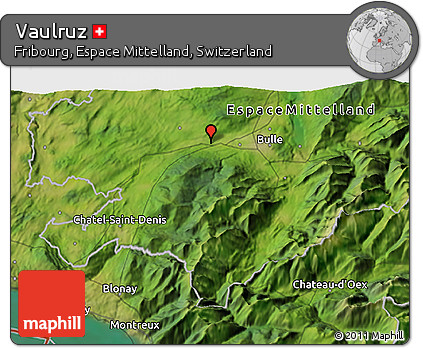 Satellite 3D Map of Vaulruz
