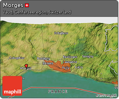 Satellite 3D Map of Morges