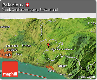 Satellite 3D Map of Palézieux