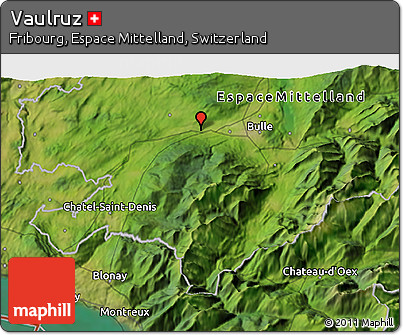 Satellite 3D Map of Vaulruz