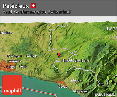 Satellite 3D Map of Palézieux