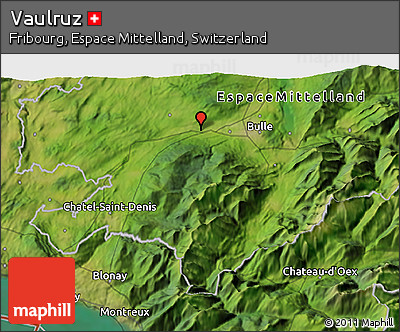 Satellite 3D Map of Vaulruz