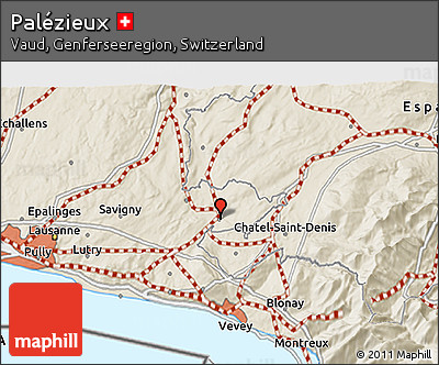 Shaded Relief 3D Map of Palézieux