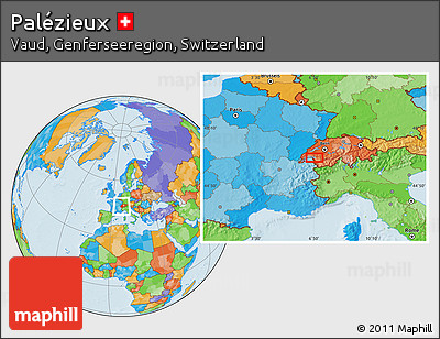 Political Location Map of Palézieux
