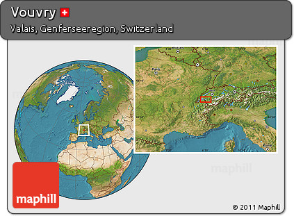 Satellite Location Map of Vouvry