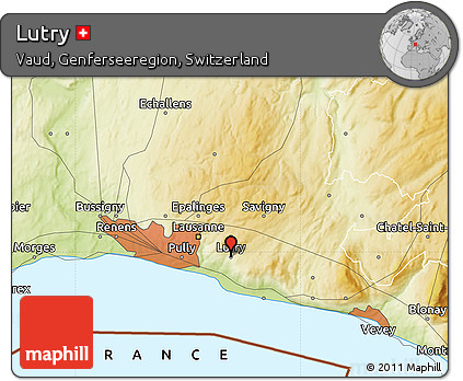 Physical Map of Lutry