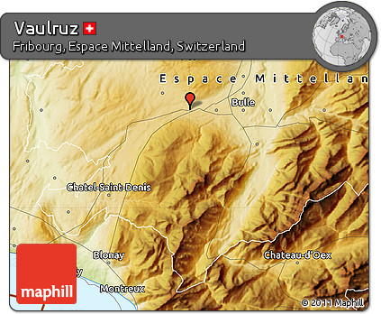 Physical Map of Vaulruz