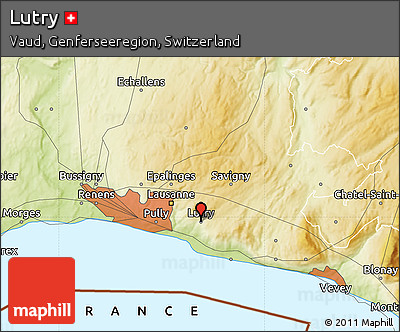 Physical Map of Lutry