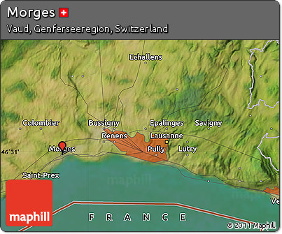 Satellite Map of Morges