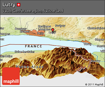 Physical Panoramic Map of Lutry