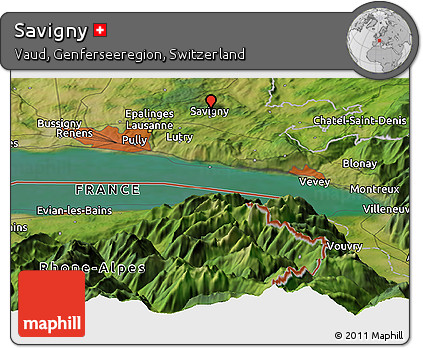 Satellite Panoramic Map of Savigny