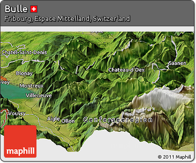 Satellite Panoramic Map of Bulle