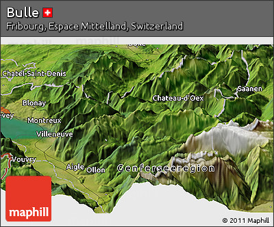 Satellite Panoramic Map of Bulle