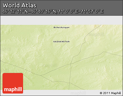 Physical 3D Map of the Area around 46° 26' 14" N, 71° 28' 29" E