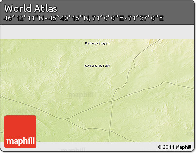 Physical 3D Map of the Area around 46° 26' 14" N, 71° 28' 29" E
