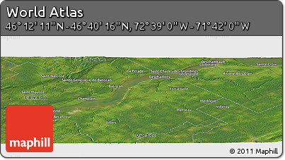 Satellite Panoramic Map of the Area around 46° 26' 14" N, 72° 10' 30" W