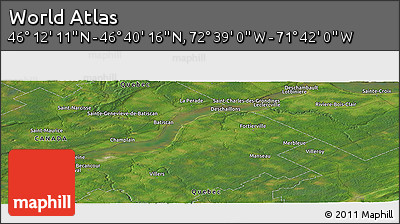 Satellite Panoramic Map of the Area around 46° 26' 14" N, 72° 10' 30" W