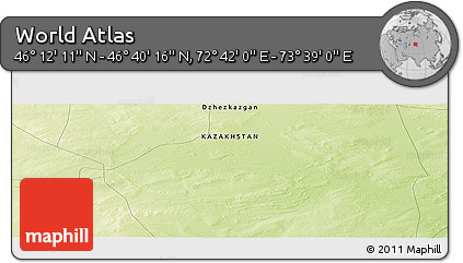 Physical Panoramic Map of the Area around 46° 26' 14" N, 73° 10' 30" E