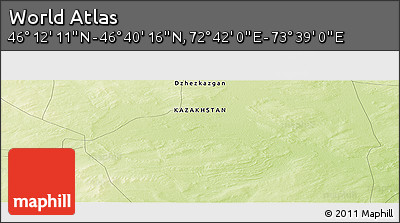 Physical Panoramic Map of the Area around 46° 26' 14" N, 73° 10' 30" E