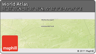 Physical Panoramic Map of the Area around 46° 26' 14" N, 73° 10' 30" E