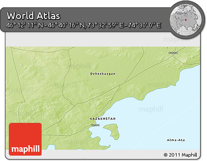 Physical 3D Map of the Area around 46° 26' 14" N, 74° 1' 30" E