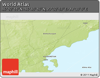 Physical 3D Map of the Area around 46° 26' 14" N, 74° 1' 30" E