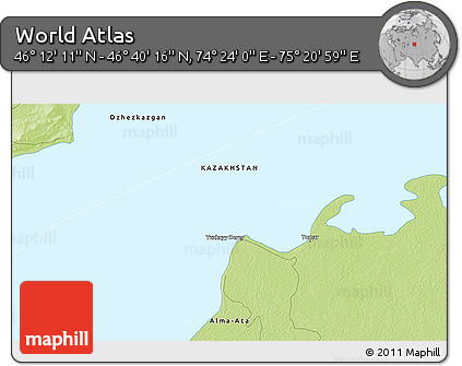 Physical 3D Map of the Area around 46° 26' 14" N, 74° 52' 30" E