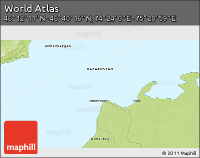 Physical 3D Map of the Area around 46° 26' 14" N, 74° 52' 30" E