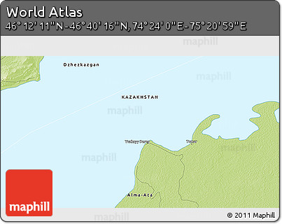 Physical 3D Map of the Area around 46° 26' 14" N, 74° 52' 30" E