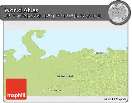 Physical 3D Map of the Area around 46° 26' 14" N, 75° 43' 29" E