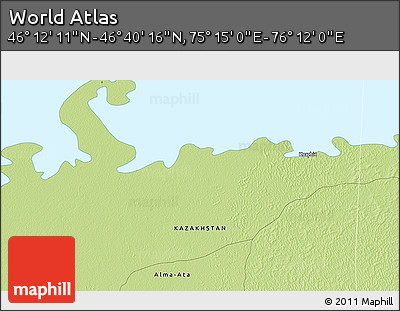 Physical 3D Map of the Area around 46° 26' 14" N, 75° 43' 29" E