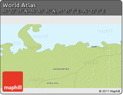 Physical 3D Map of the Area around 46° 26' 14" N, 75° 43' 29" E