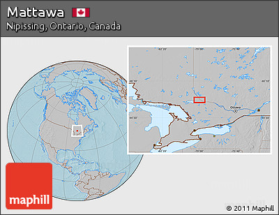 Gray Location Map of Mattawa, hill shading