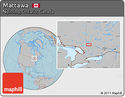 Gray Location Map of Mattawa, hill shading