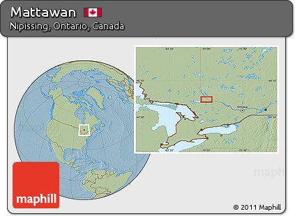 Savanna Style Location Map of Mattawan, hill shading
