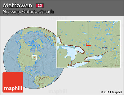 Savanna Style Location Map of Mattawan, hill shading