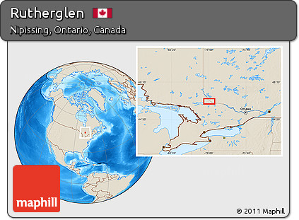 Shaded Relief Location Map of Rutherglen
