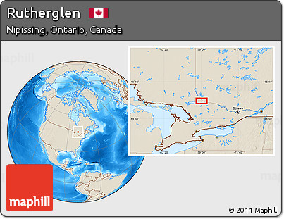 Shaded Relief Location Map of Rutherglen