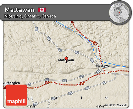 Shaded Relief Map of Mattawan