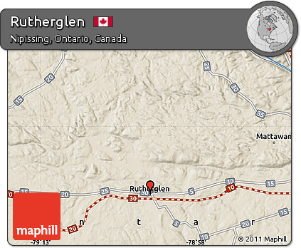 Shaded Relief Map of Rutherglen