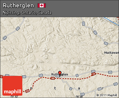 Shaded Relief Map of Rutherglen