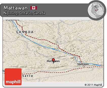 Shaded Relief Panoramic Map of Mattawan