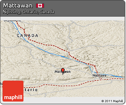 Shaded Relief Panoramic Map of Mattawan