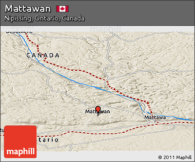 Shaded Relief Panoramic Map of Mattawan
