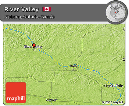 Physical 3D Map of River Valley