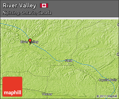 Physical 3D Map of River Valley