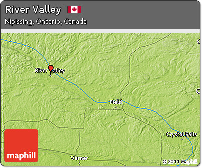 Physical 3D Map of River Valley