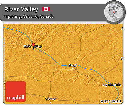 Political 3D Map of River Valley