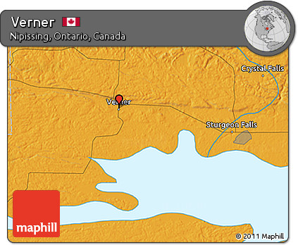 Political 3D Map of Verner