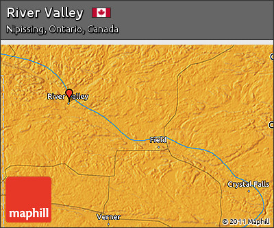 Political 3D Map of River Valley